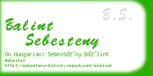 balint sebesteny business card